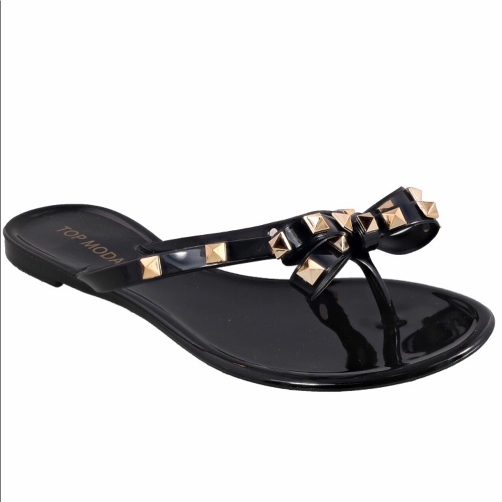 Brand New Women’s Studded Jelly Sandals with Bow
